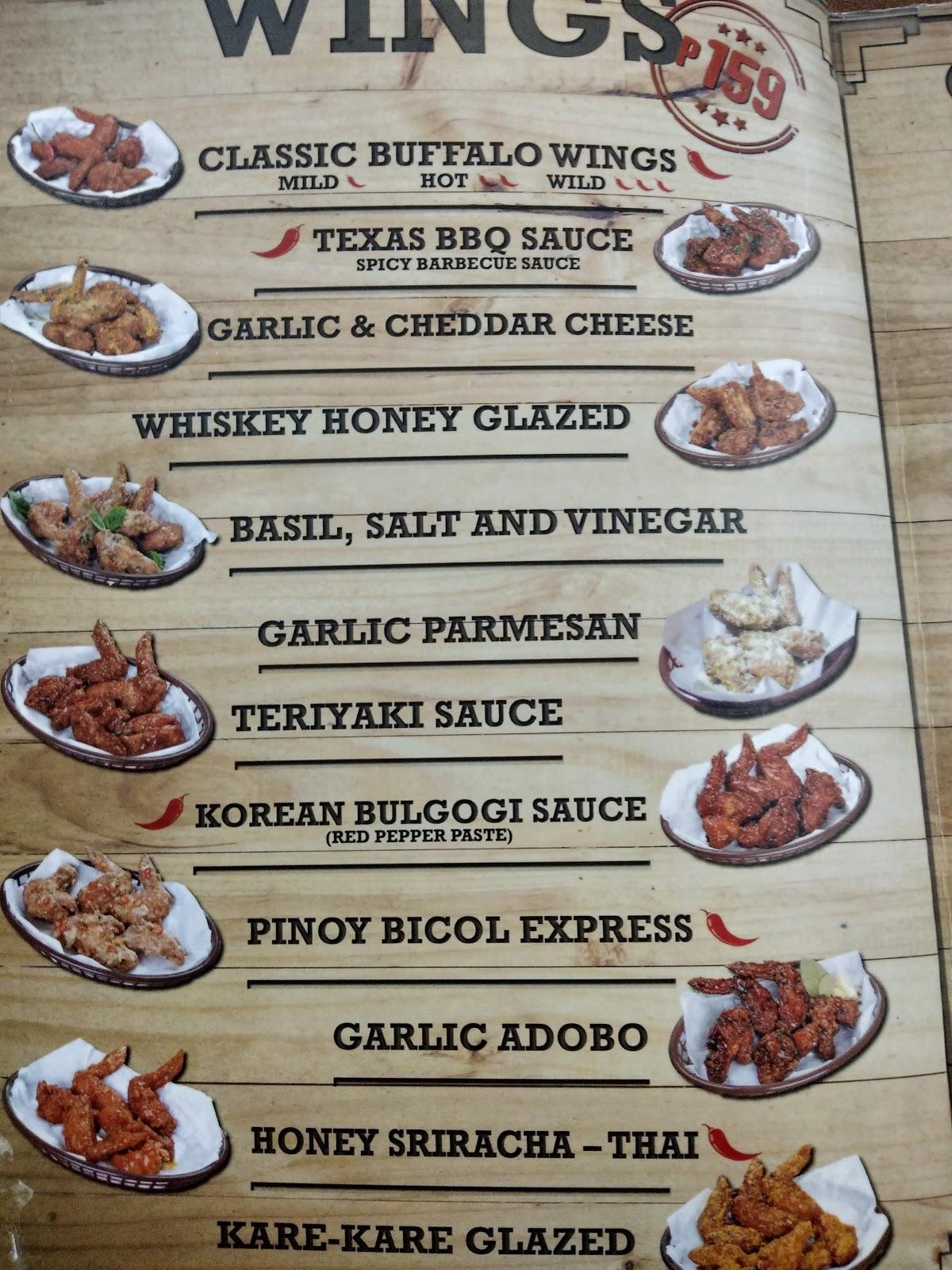 Menu at Aviesha Wings & Wraps restaurant, Tuguegarao City