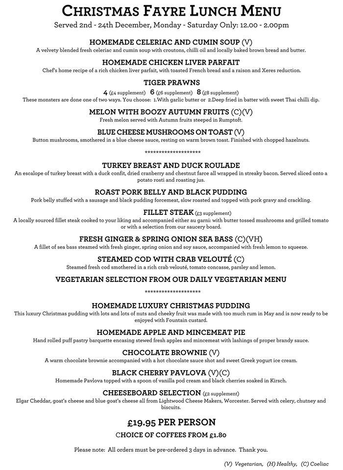 Menu at The Fountain pub & bar, Clent