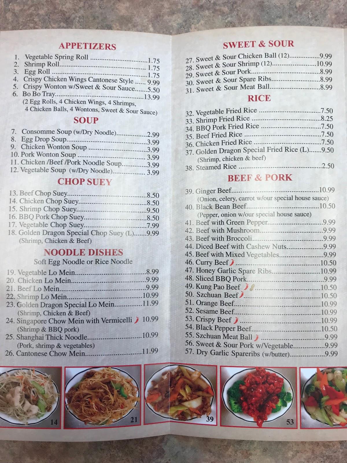 Menu At Golden Dragon Restaurant, Saint Thomas