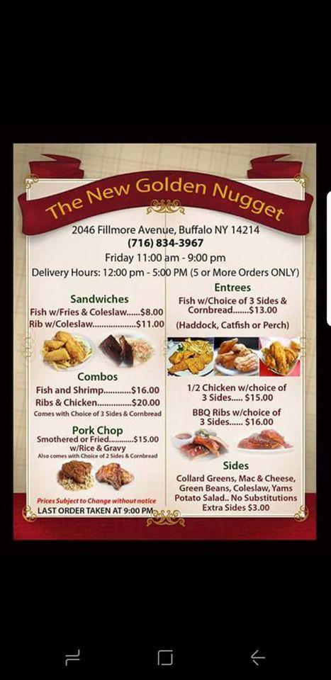 Menu at New Golden Nugget pub & bar, Buffalo