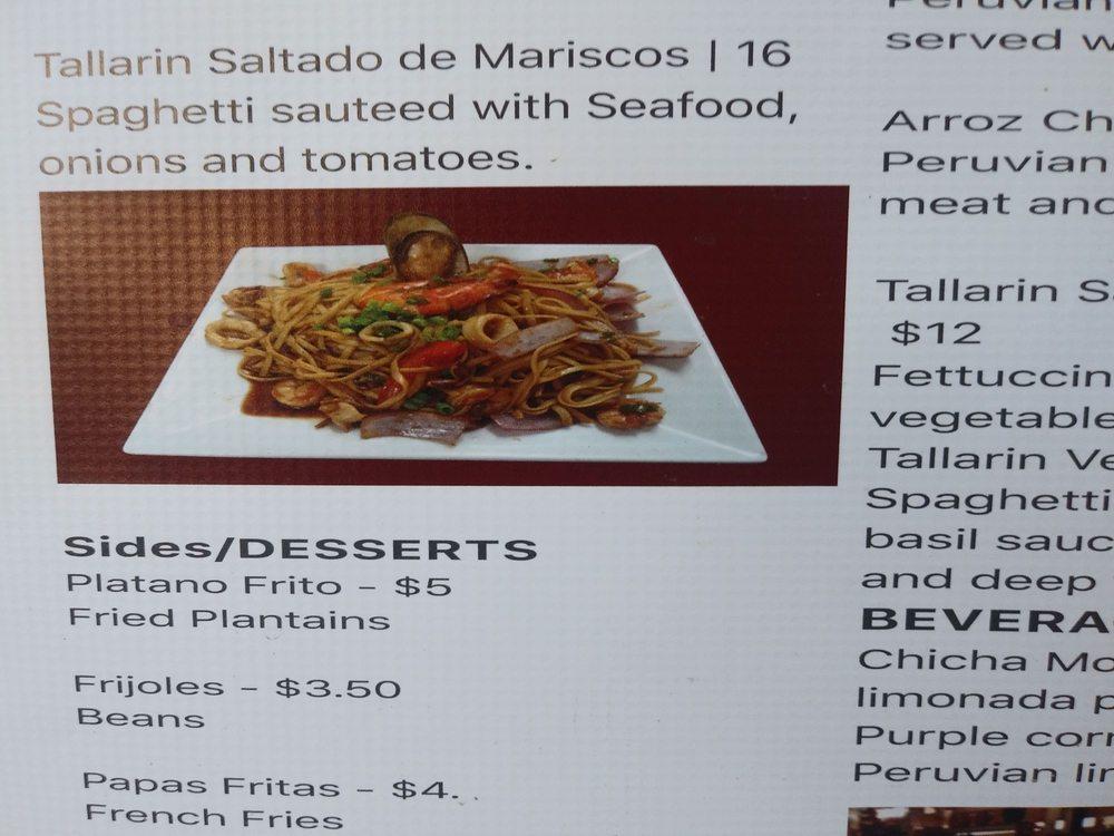 Menu at Salt & pepper Peruvian food cart Belmont St restaurant