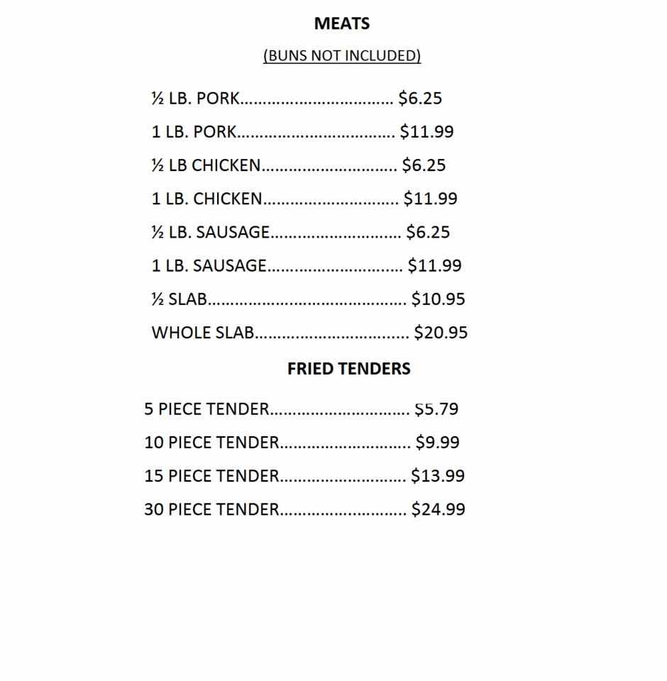 Menu at The Pottery Grill BBQ, Tuscaloosa, US11