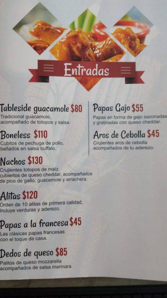 Menu At Red Cow Restaurant Guadalajara