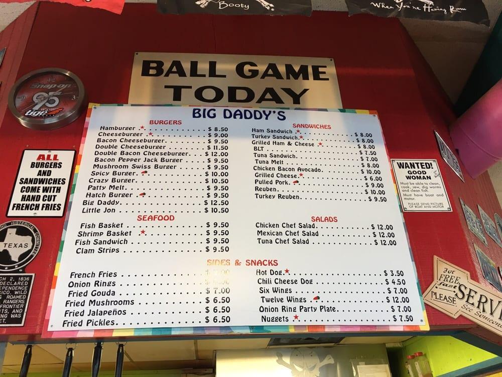 Menu at Big Daddy's Cantina on Lake Grapevine restaurant, Grapevine ...