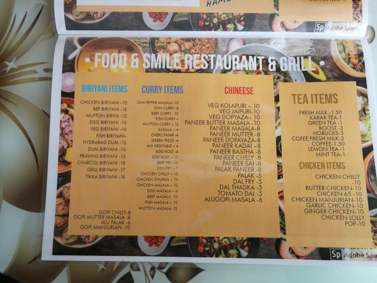 Menu at Food & Smile Restaurant & Grill, Abu Dhabi
