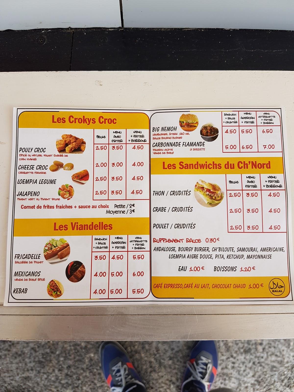 Carta del restaurante Snack del la zone snack martigues à emporter