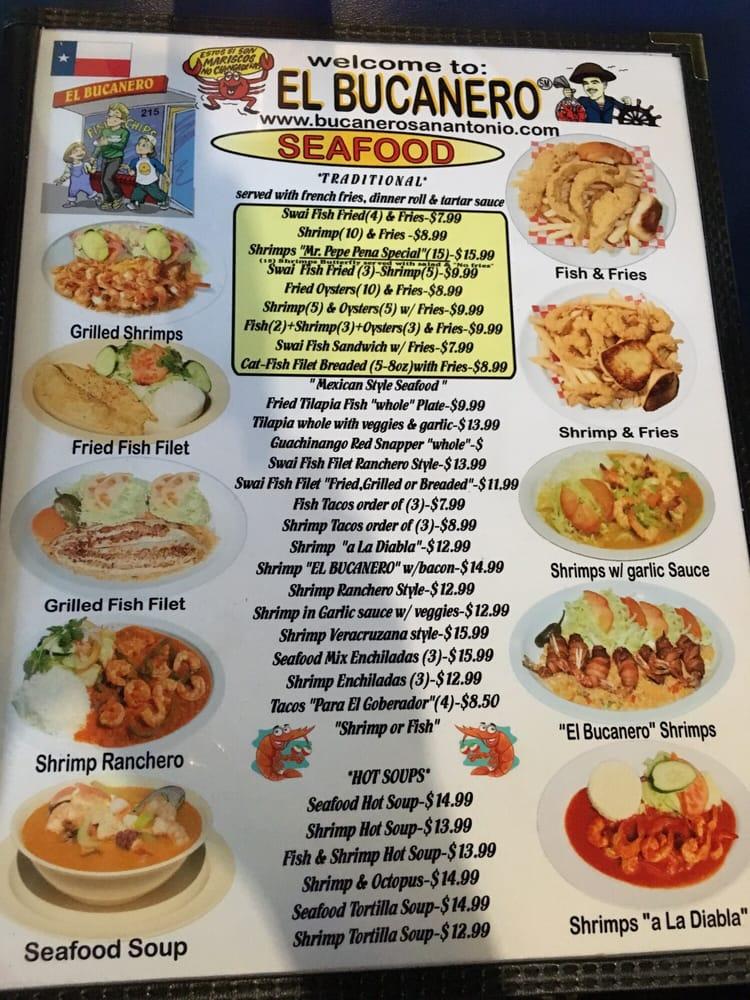 Menu at El Bucanero - Blanco restaurant, San Antonio, Blanco Rd