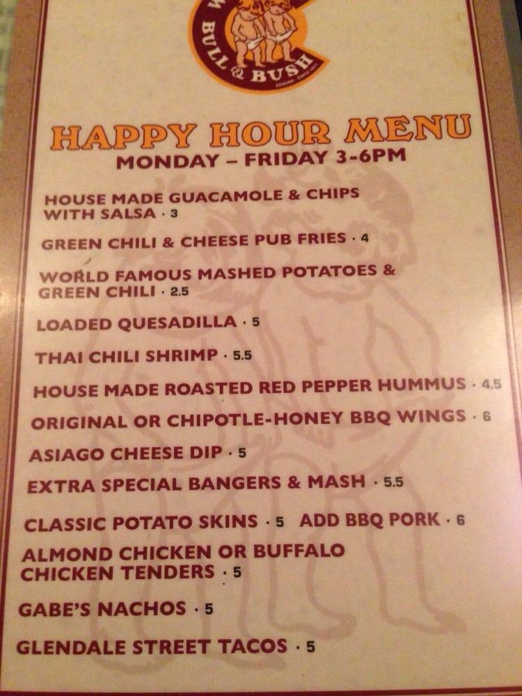 Menu At Bull Bush Brewery Pub Bar Denver