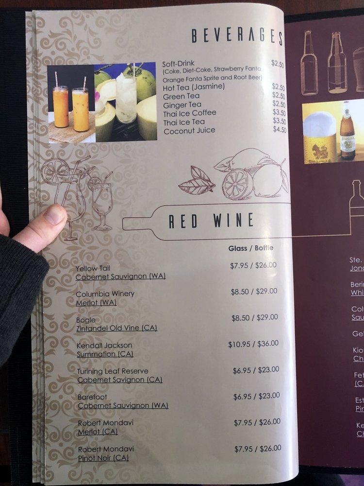Menu at Sugar Thai Food restaurant, Ellensburg