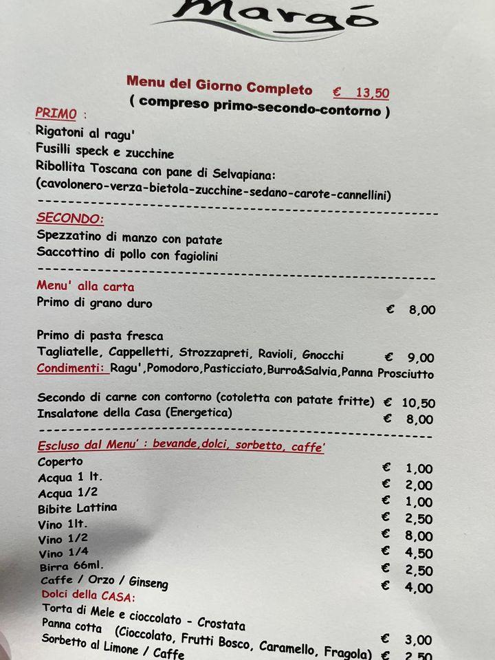 Menu di Margò Cesena 