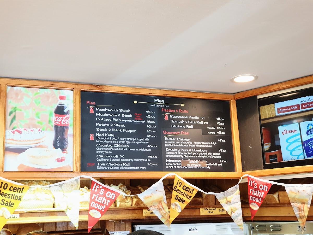 Menu at Beechworth Bakery Beechworth, Beechworth