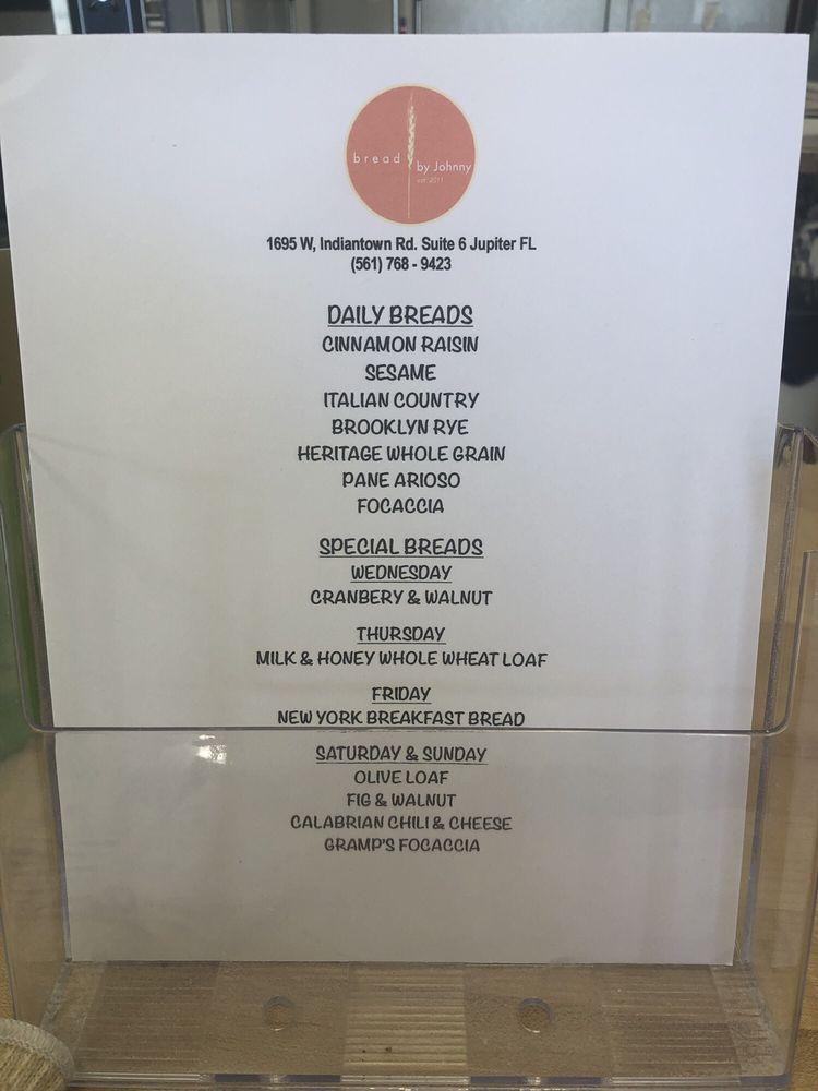 Bread By Johnny Menu Hotsell