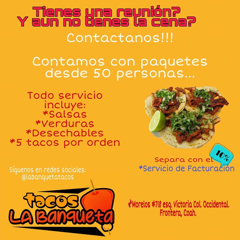 Menu at Tacos LA BANQUETA restaurant, Ciudad Frontera