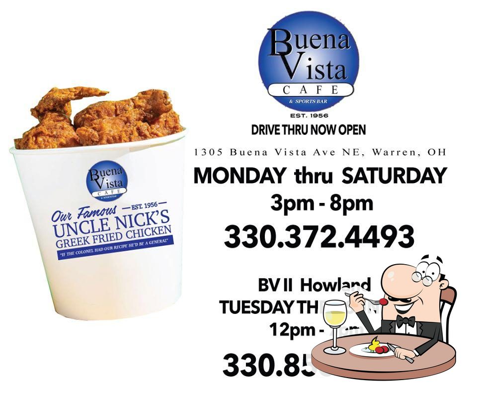 Menu of Buena Vista Cafe, Warren, Buena Vista Ave NE reviews and ratings