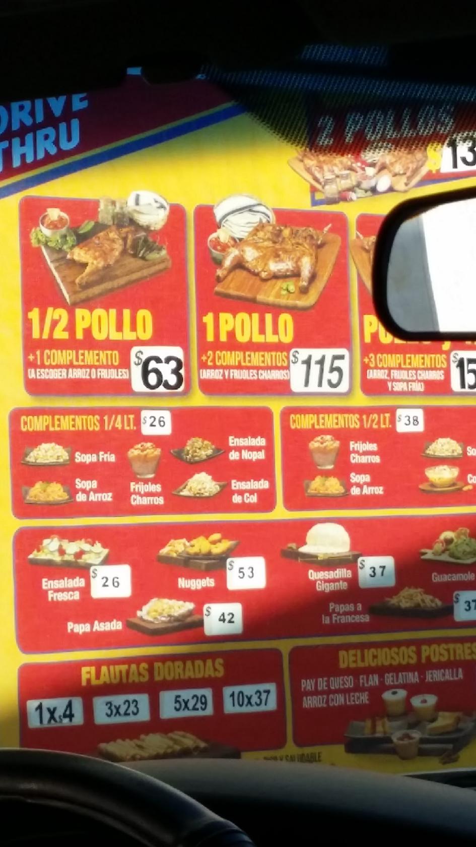 Carta del restaurante El Pollo Feliz, Tijuana, Salvador Alvarado 4571