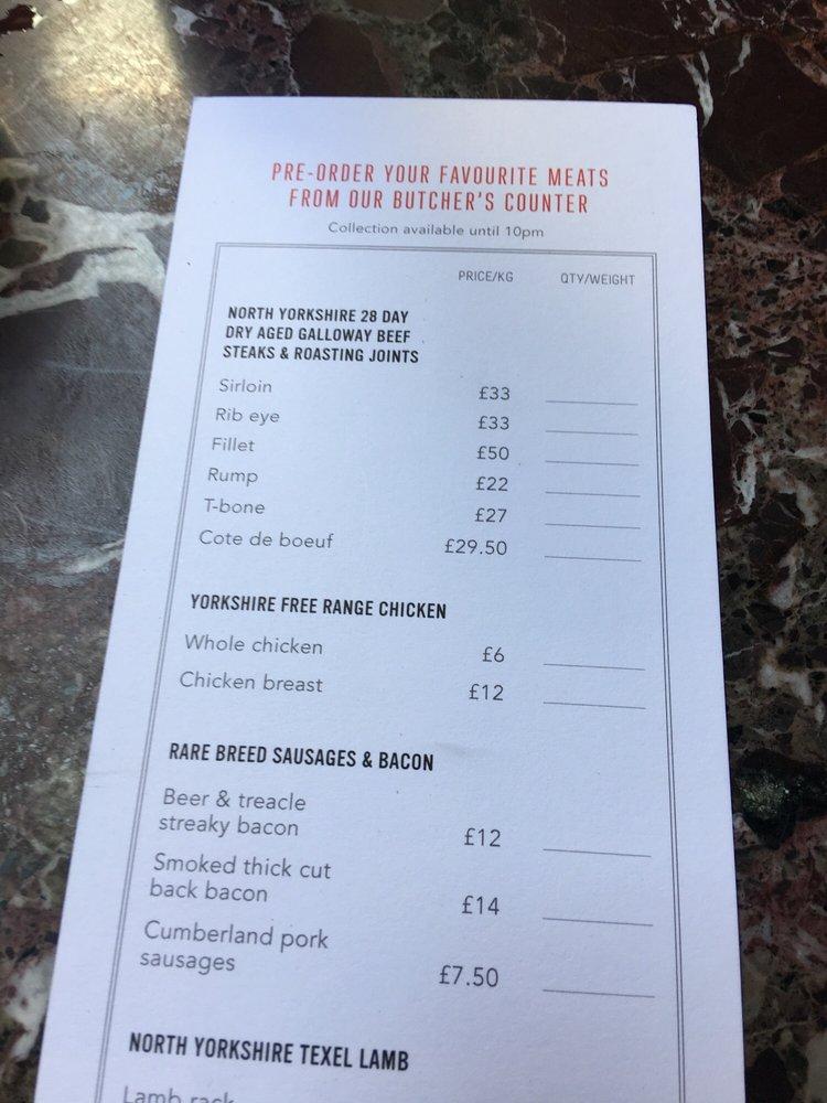Menu at Boxcar Bar & Grill, London