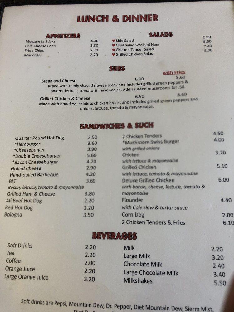 Menu at Parker's Home Cookin' Restaurant, Stokesdale