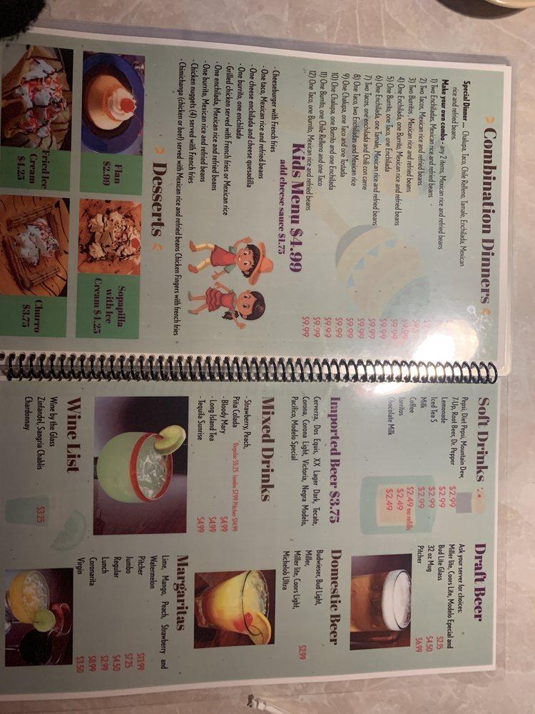 Menu at El Ranchito Restaurant, Harrisburg