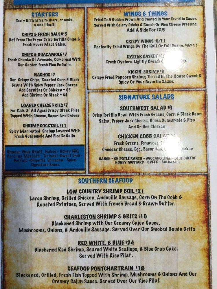 Menu at Marina Grille & Seafood Company restaurant, Lenoir City