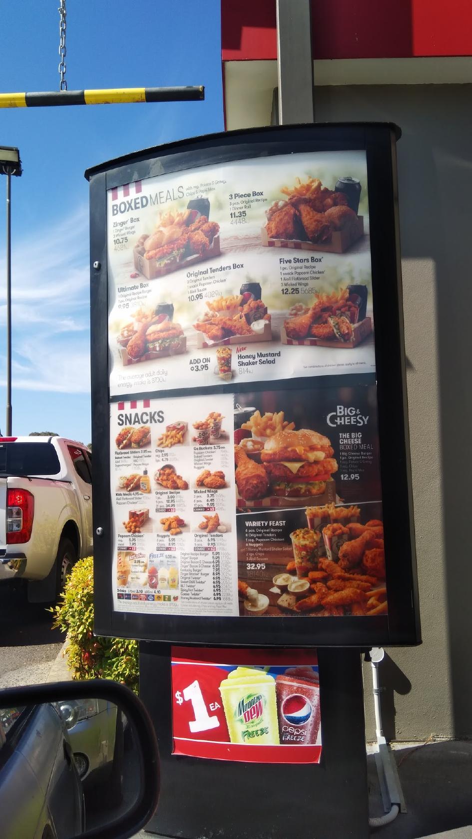 Menu at KFC Ingleburn fast food, Ingleburn, 1 Ingleburn Rd