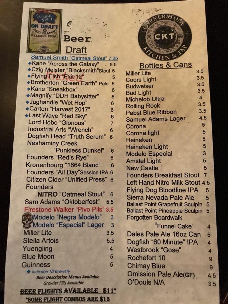 Menu at Cornerstone Kitchen & Tap pub & bar, Jackson