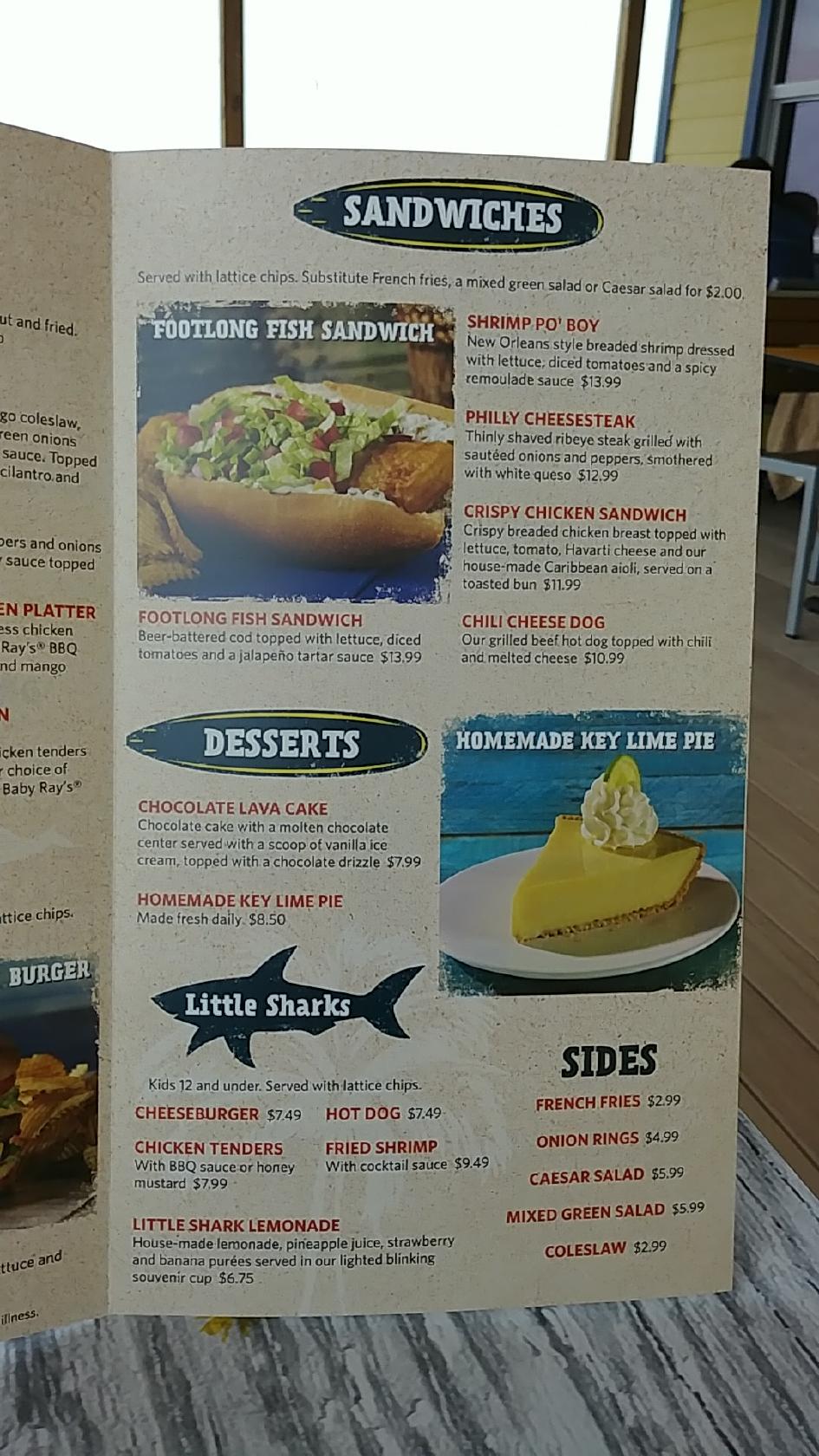 Menu at LandShark Bar & Grill Daytona Beach, Daytona Beach