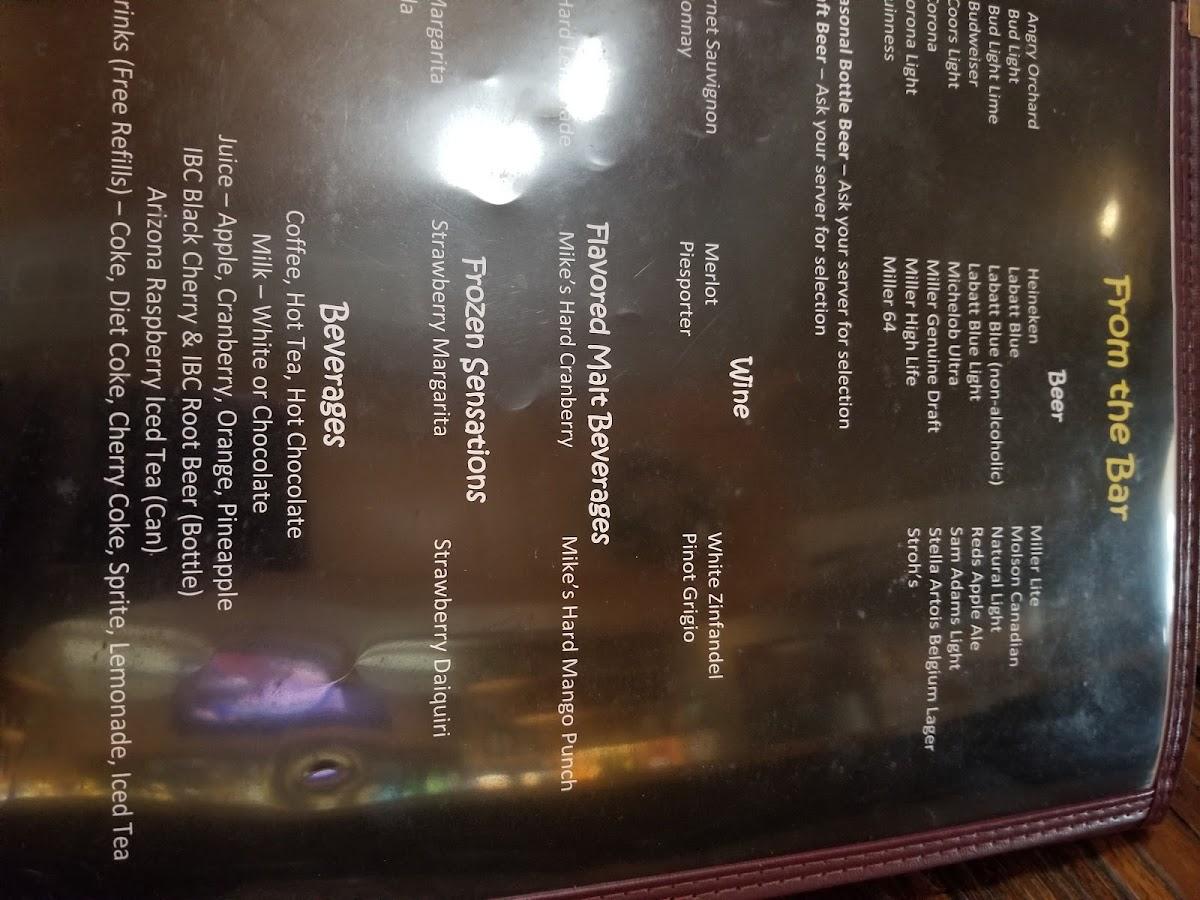 Menu at Hungry Wolf restaurant, Manchester