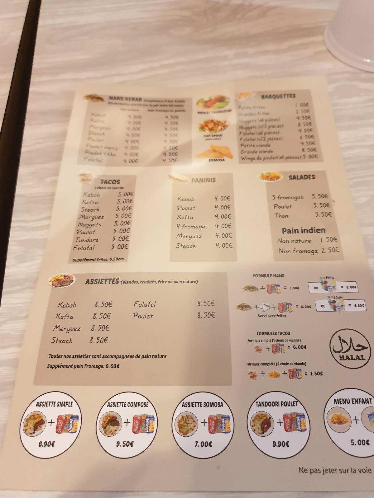 Menu At Tandoori House Kebab Restaurant Limoges