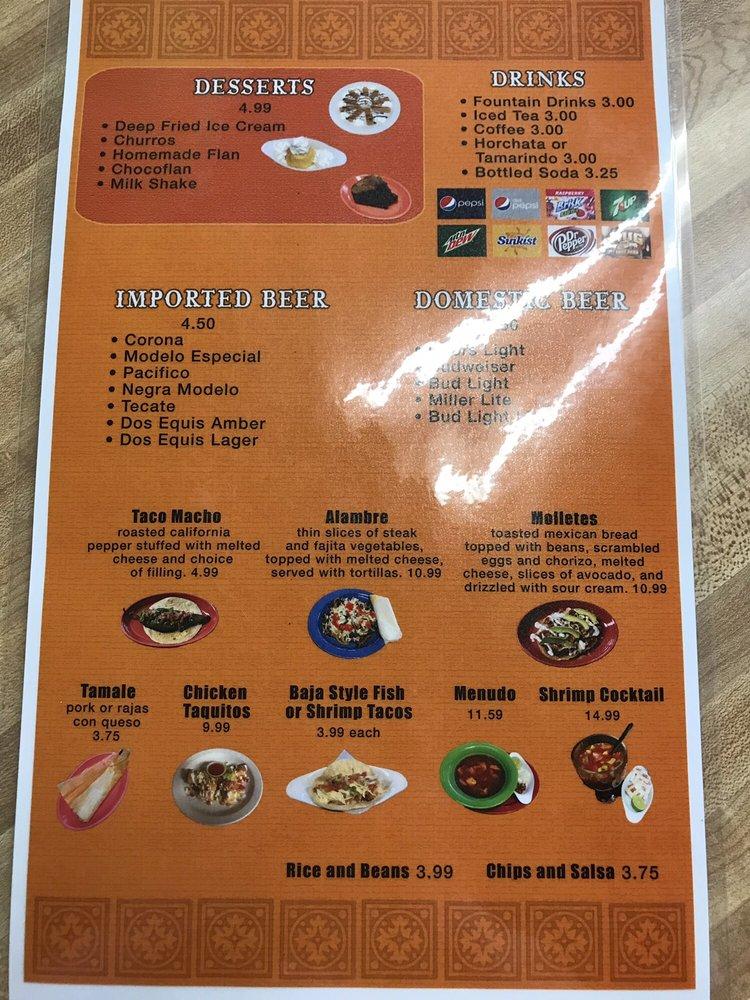 Menu at Patio Grill Authentic Mexican Restaurant, Pinedale