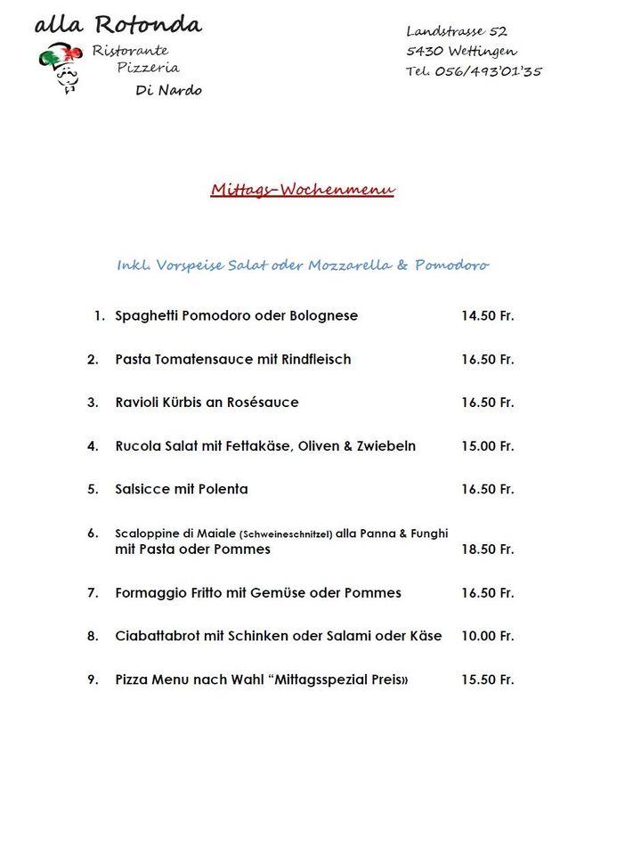 Menu di alla Rotonda 