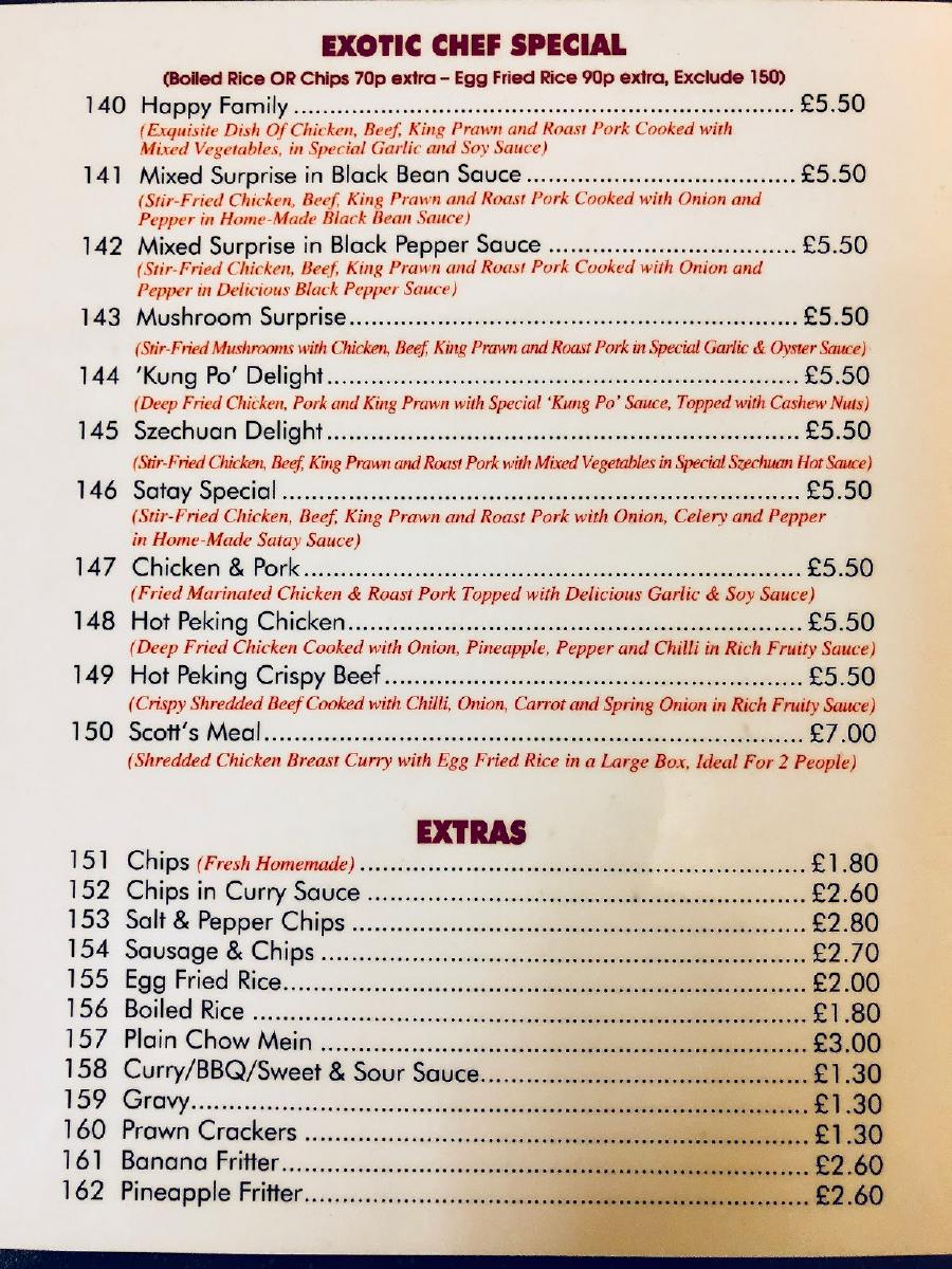 Menu at Tiger Inn Cleator Moor fast food, Cleator Moor