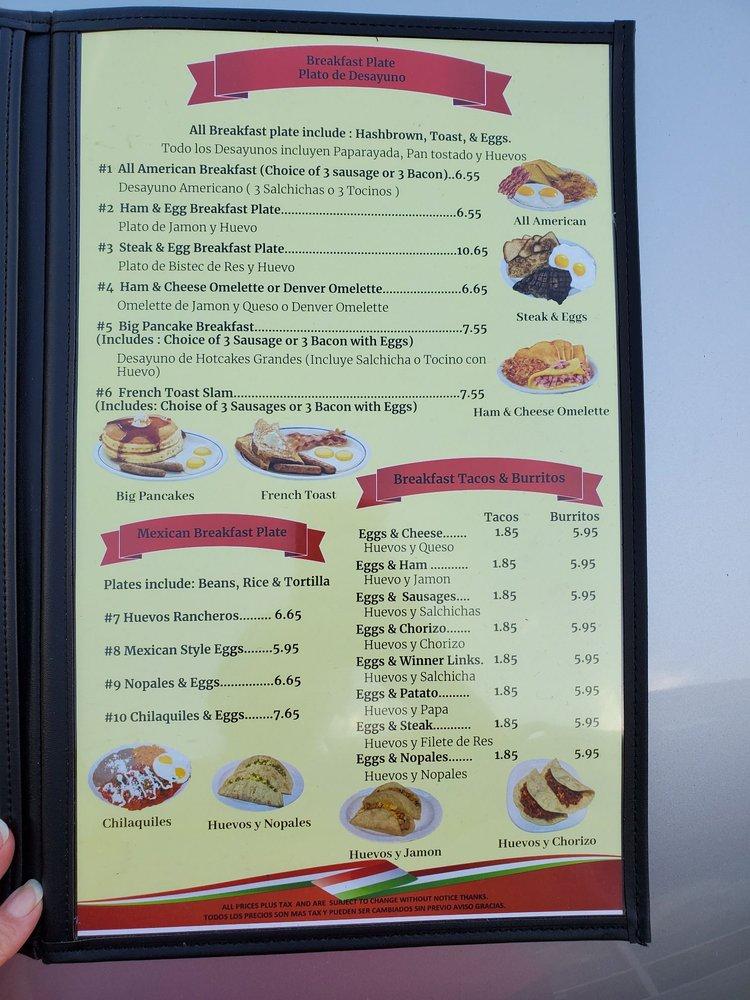 Menu at Don Chente Mexican & Seafood Restaurant, Bryan