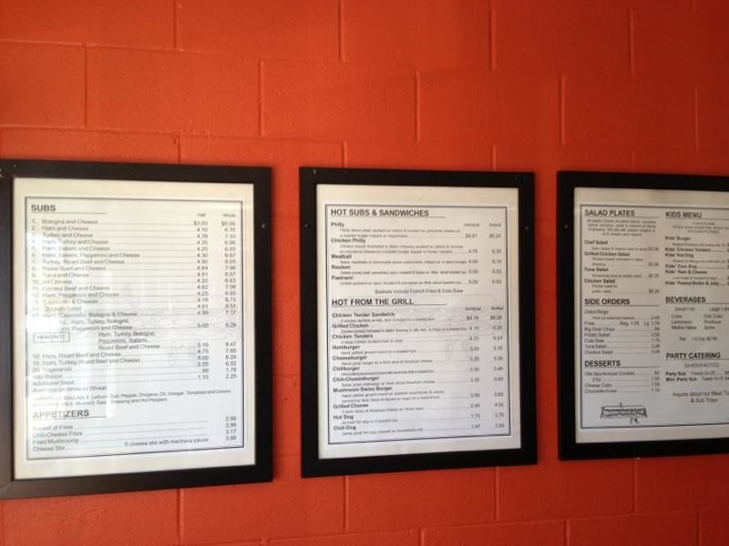 Menu at Steve's, South Congaree, 748 Main St