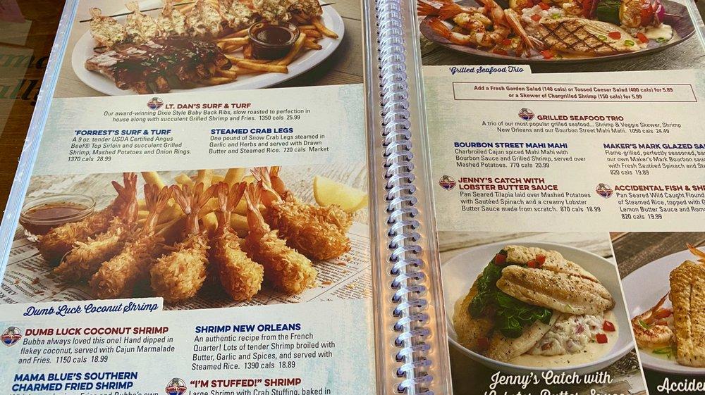 Menu at Bubba Gump Shrimp Co. restaurant, Kemah, 5 Kemah Boardwalk