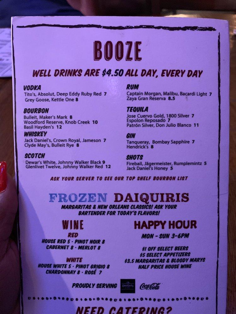 Menu at Cajun Steamer Bar & Grill, Hoover, 180 Main St 200