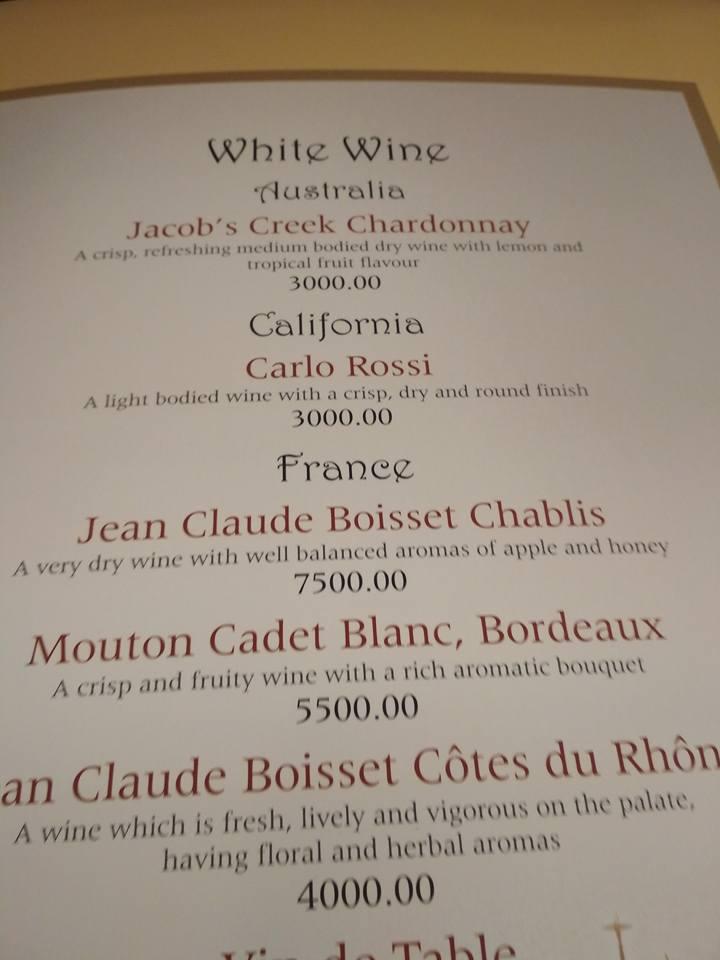 Chef recipie menu