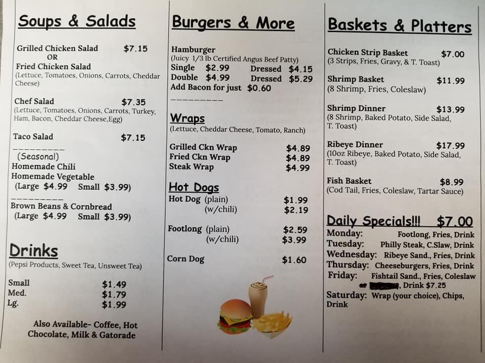Menu at Hill Top Grill restaurant, Cynthiana
