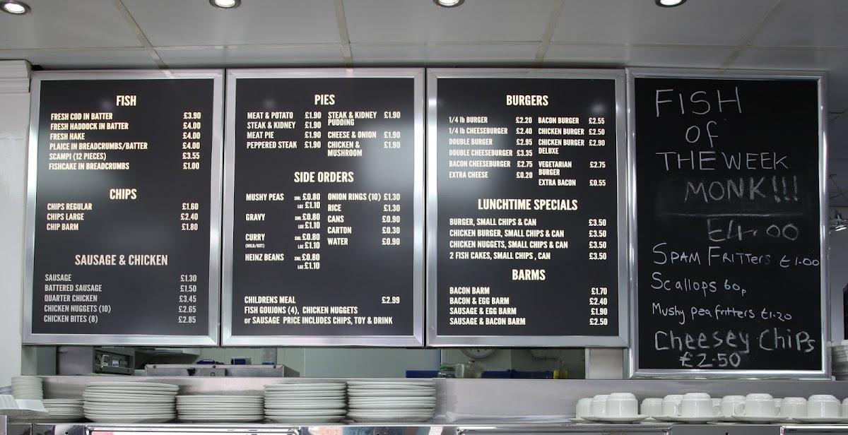 Menu at The Big Fish restaurant, Wilmslow, Village Way