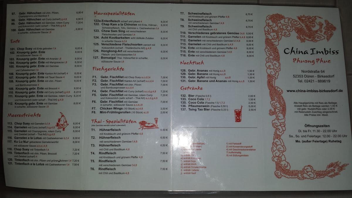 China Imbiss Ulmen Menu