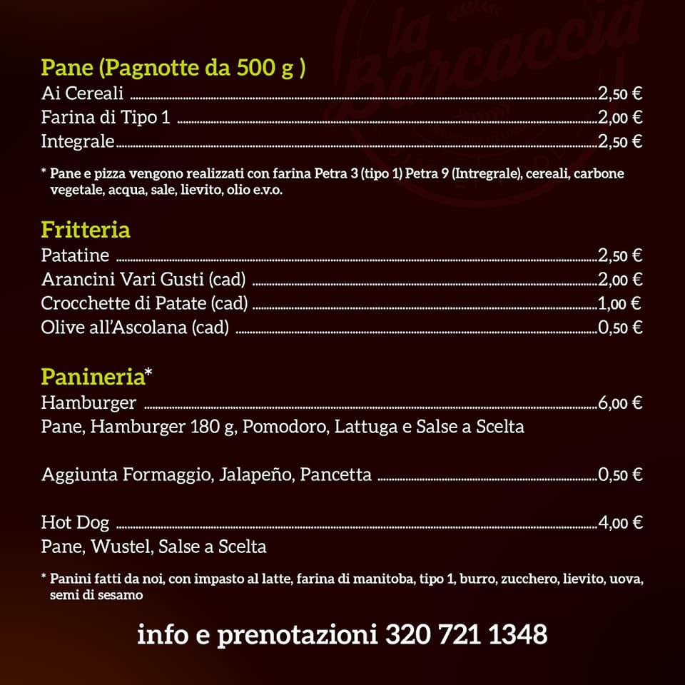 Menu Da La Barcaccia Ortona