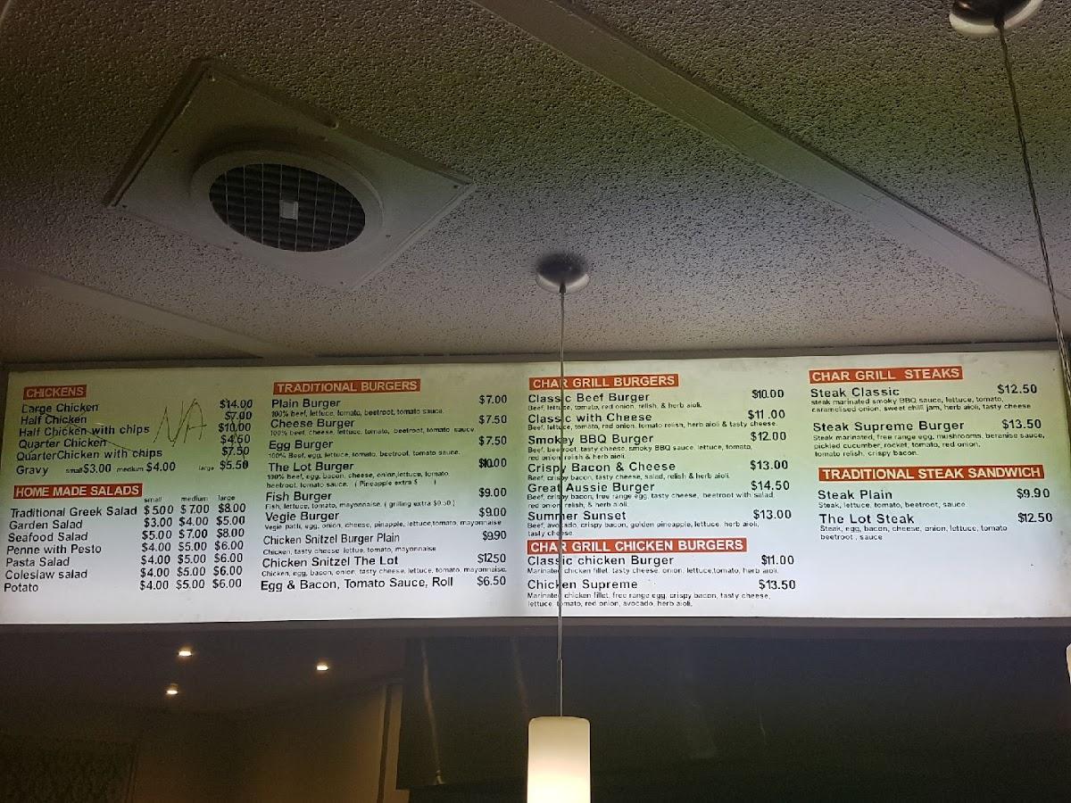 Menu at Highside Fish & Chips Cafe, Yarra Glen
