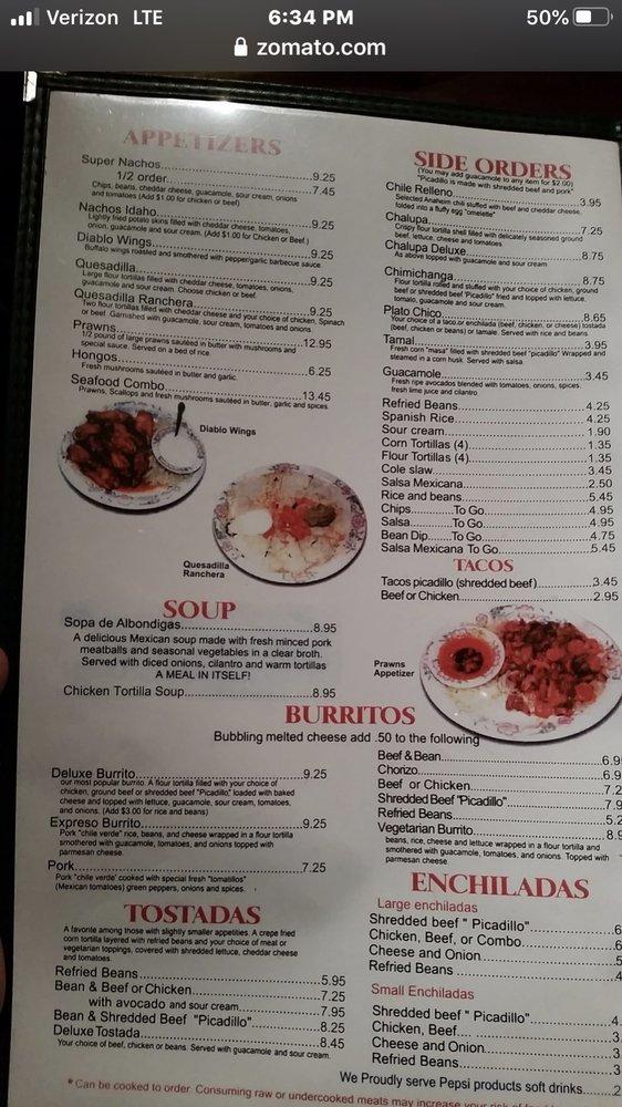 Menu at 3 Margaritas restaurant, Richland, 627 Jadwin Ave