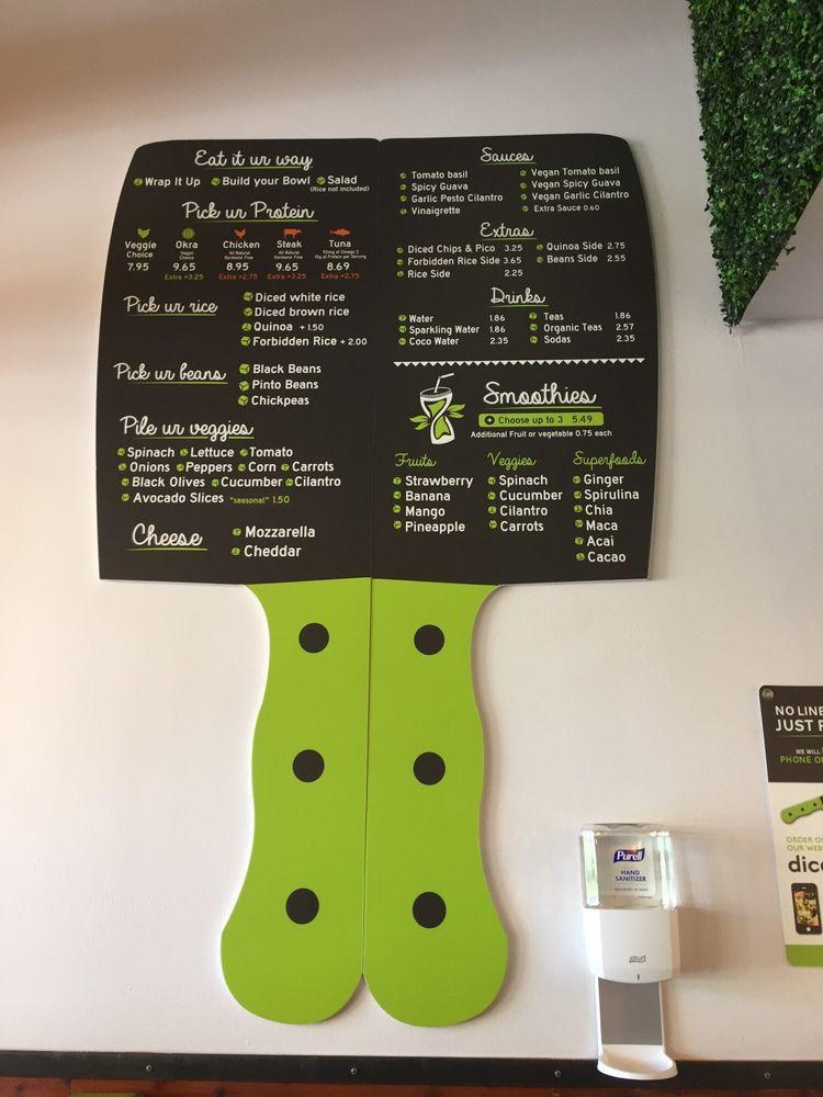 Menu at Diced Pembroke Pines restaurant, Pembroke Pines