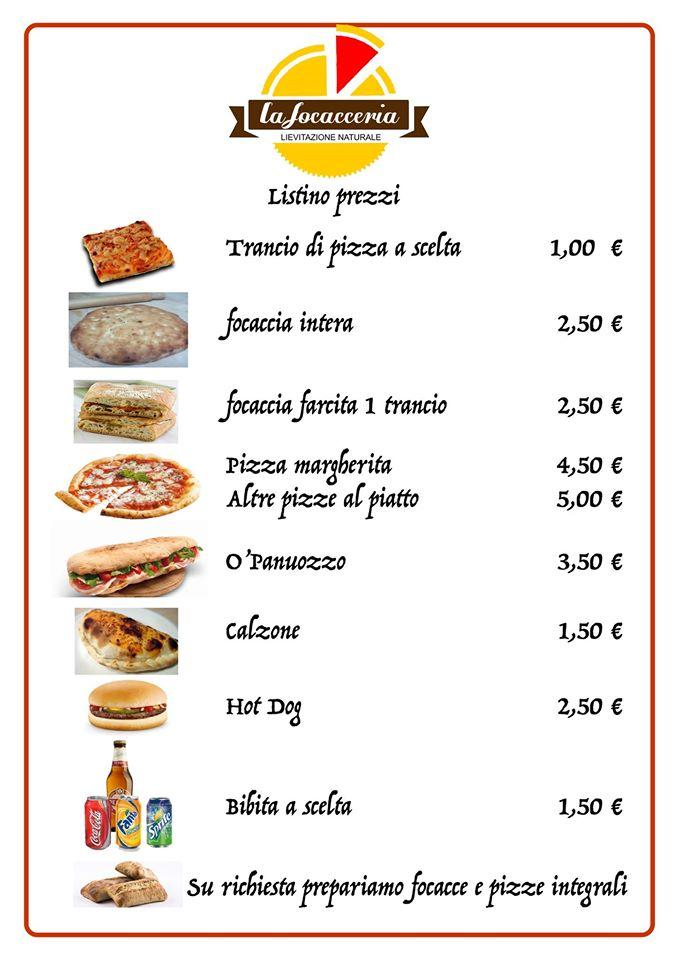 Menu da Pizzeria La Focacceria, Avezzano
