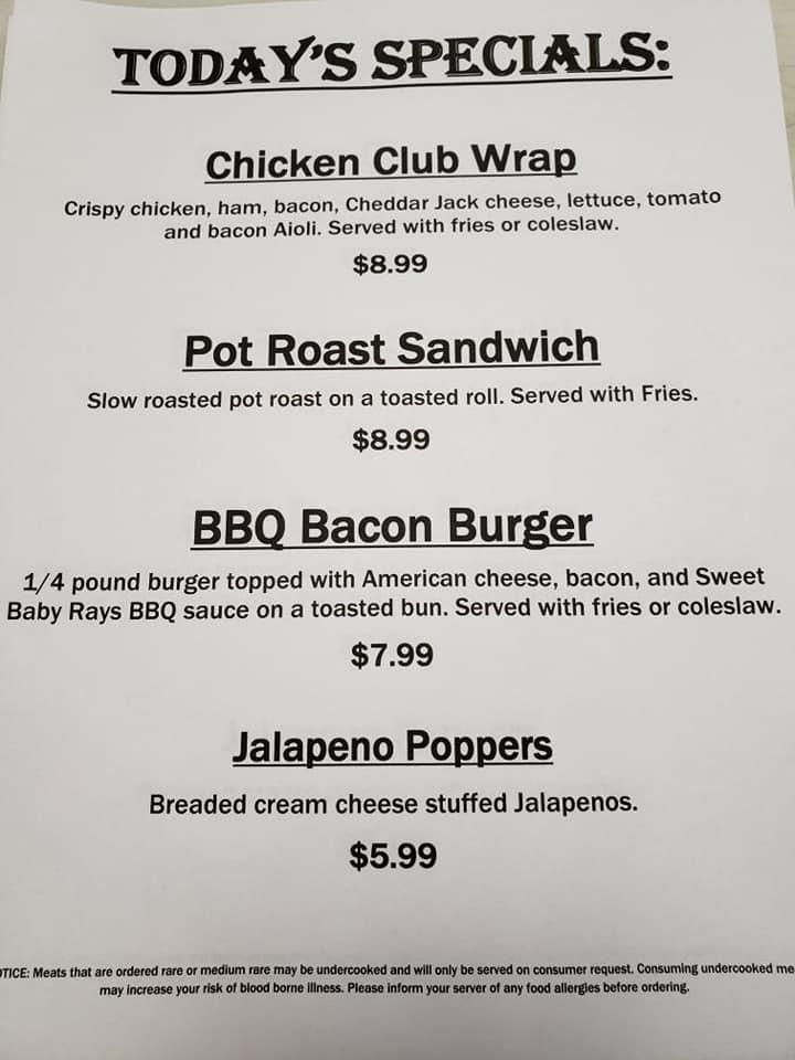 Menu at Tower Lanes pub & bar, Beaver Dam