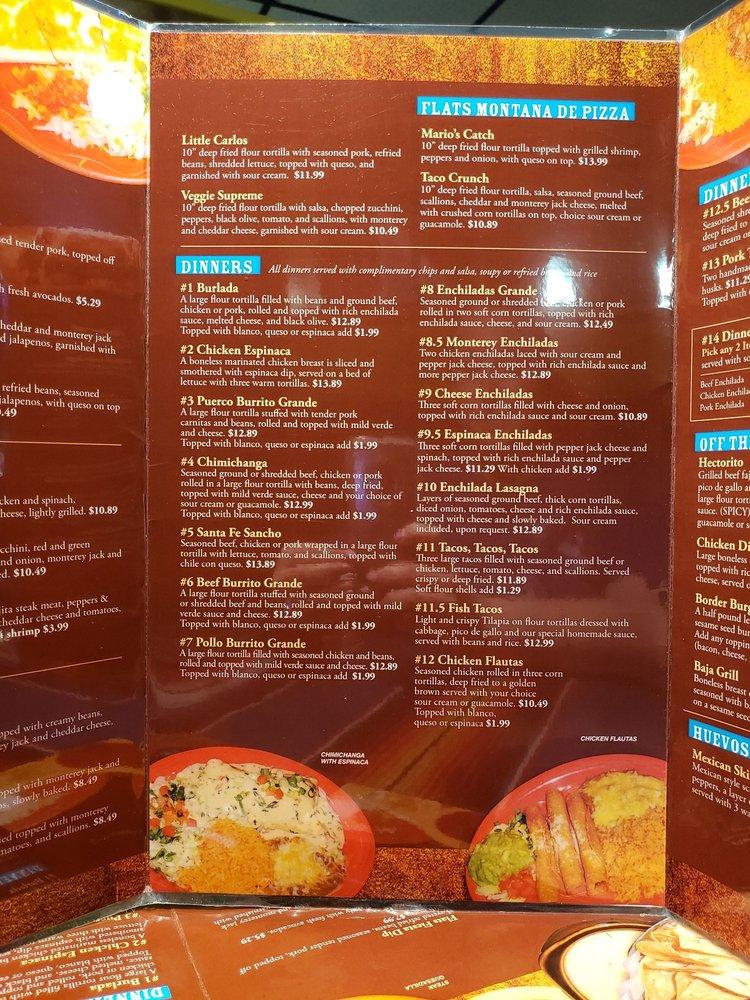 Menu at Tortilla Flats restaurant, Gladstone, NE Antioch Rd