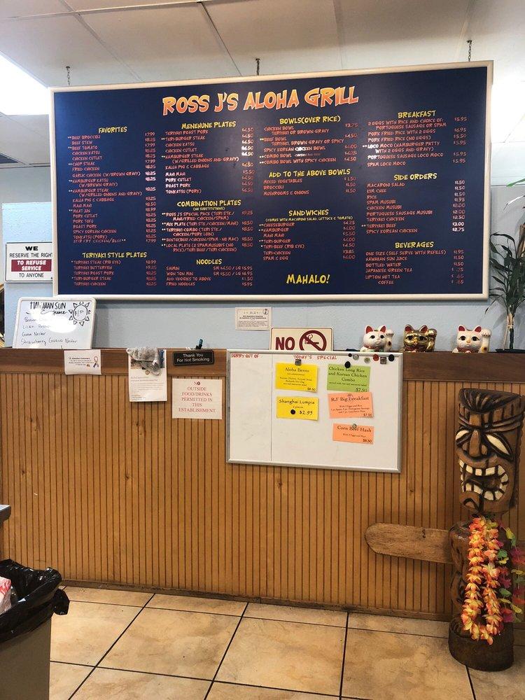 Menu at Ross J's Aloha Grill restaurant, Henderson, Sunset Rd