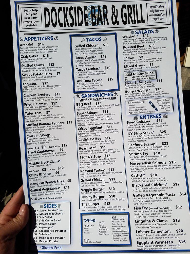 Carta de The Dockside Bar & Grill, North Tonawanda