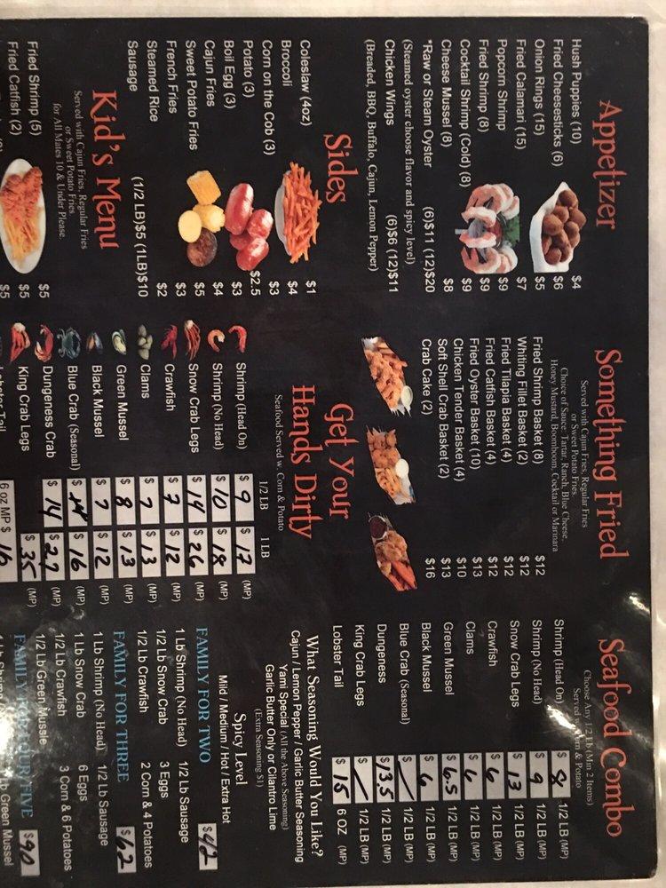 Menu at Yami crab seafood & bar, Warner Robins
