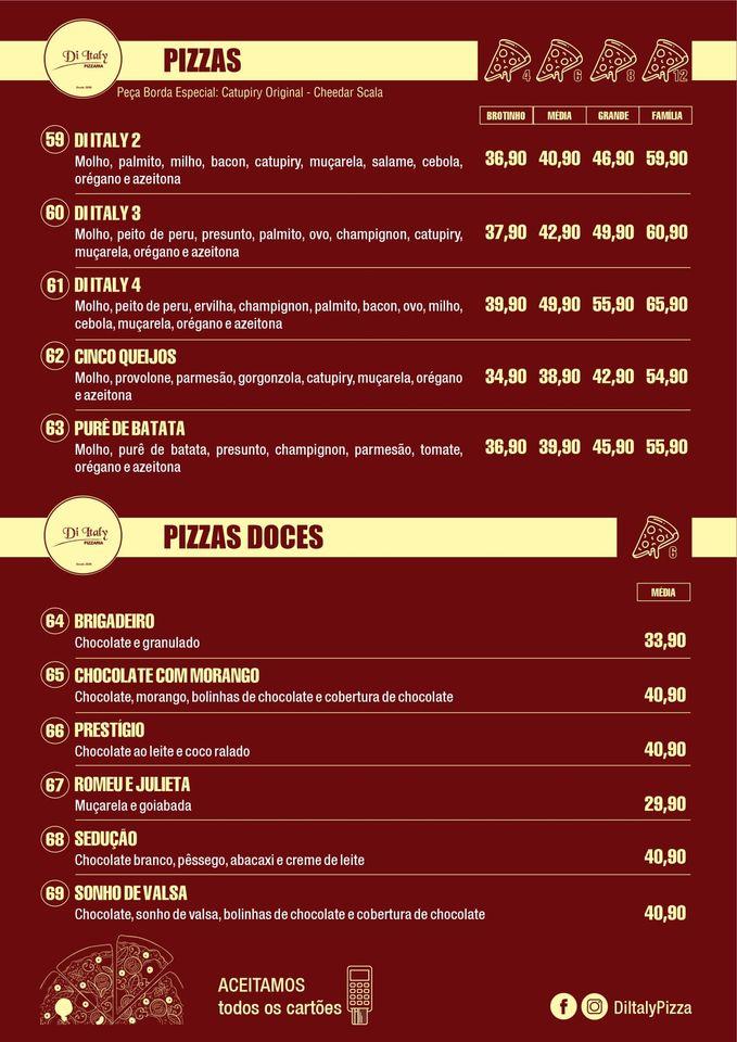 Di Italy Pizzaria cardápio